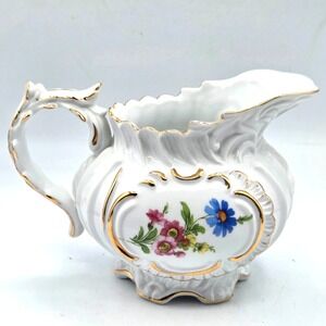 Vintage Royal Danube Gold Gilt Trim  Floral Pitcher‎ - Excellent Condition